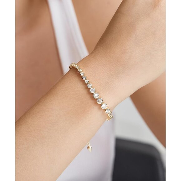 Women's Gold Dainty Trendy Adjustable Tennis Bracelets Jewelry Gift Lobster Claw - Picture 2 of 7